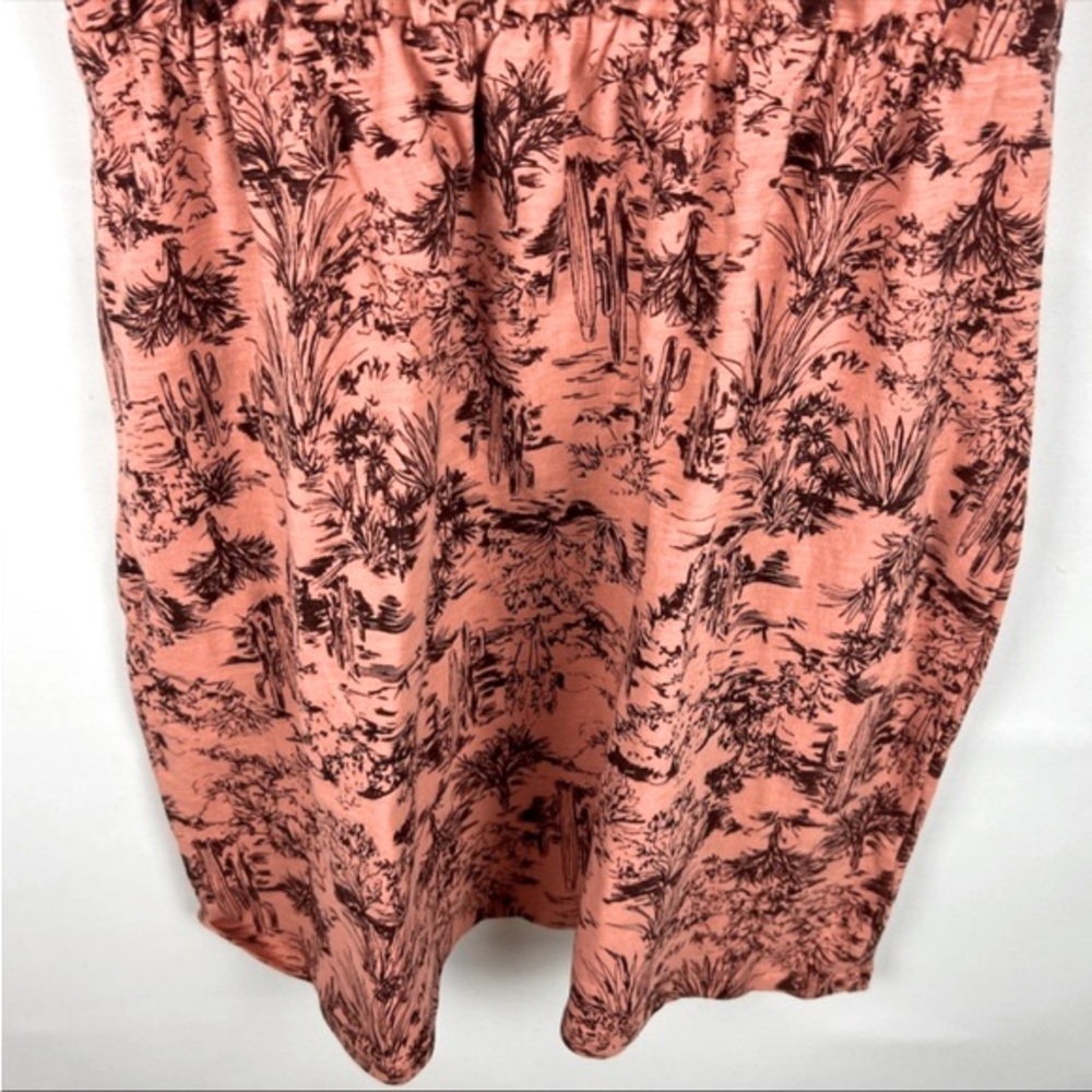 ๐ธ3/$25 Old Navy Slub-Knit Coral Cactus Print Relaxed Fit T-Shirt Dress, Size S - Picture 11 of 16